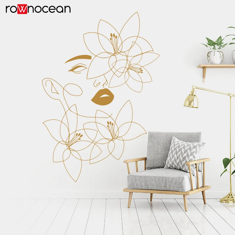 Wellness Spa And Salon - Autocollant mural en vinyle One Line,