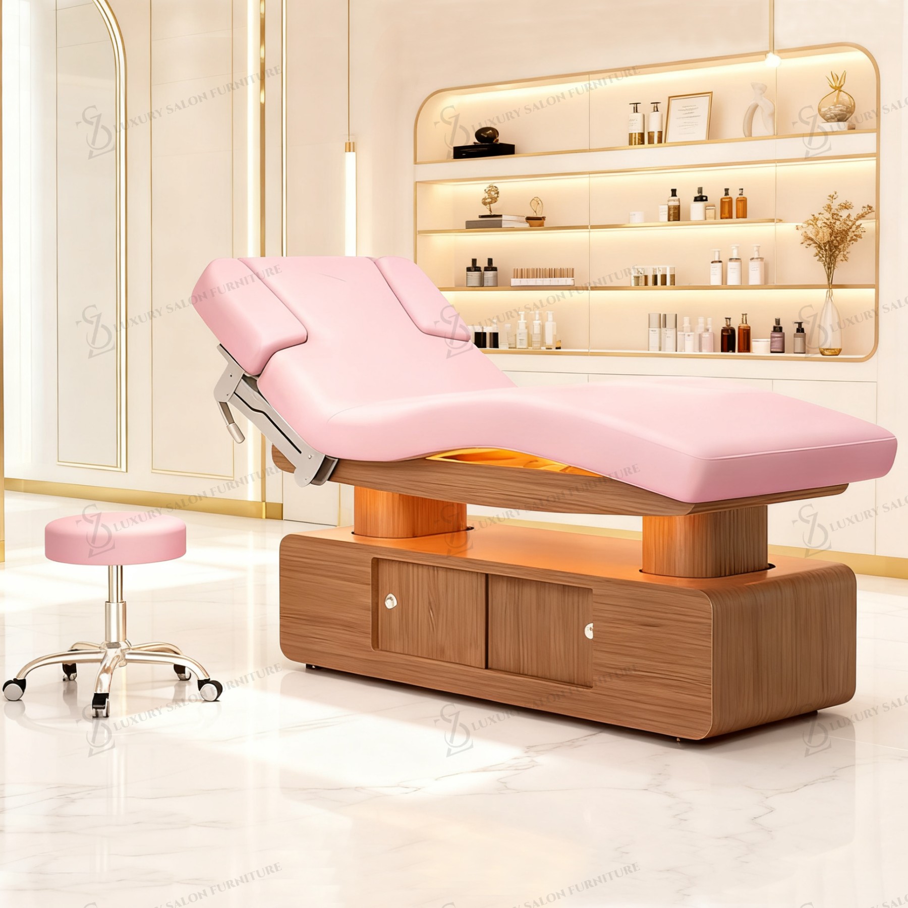 Lit de beauté rose de luxe à 3 - Wellness Spa With Massage avis et prix